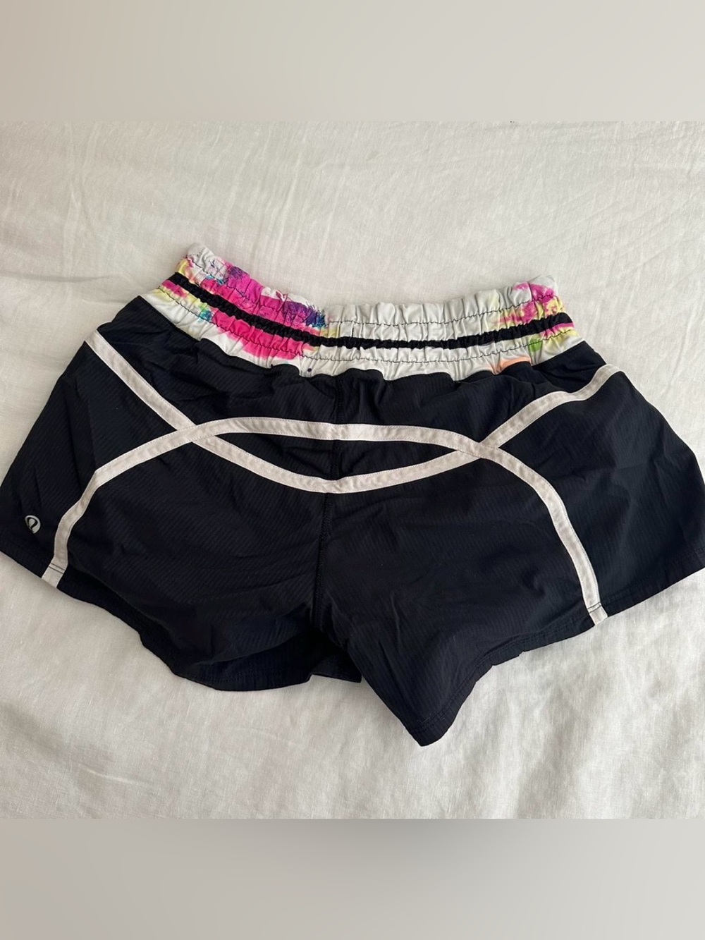 lululemon athletica Black Running Shorts with Pink-Accent Waistband